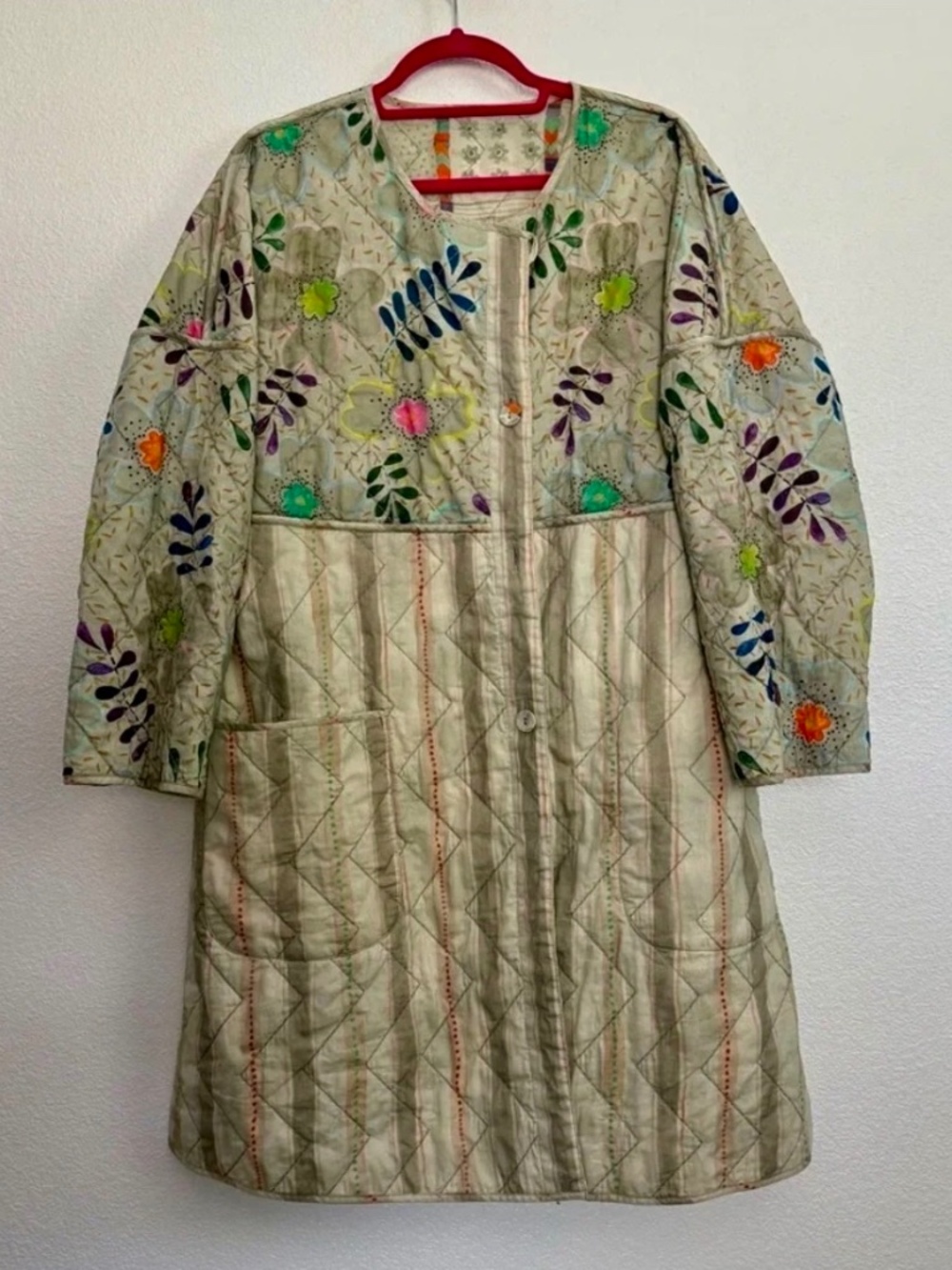 Gudrun Sjoden 2 in 1 Reversible Floral Multicolor Quilted Coat